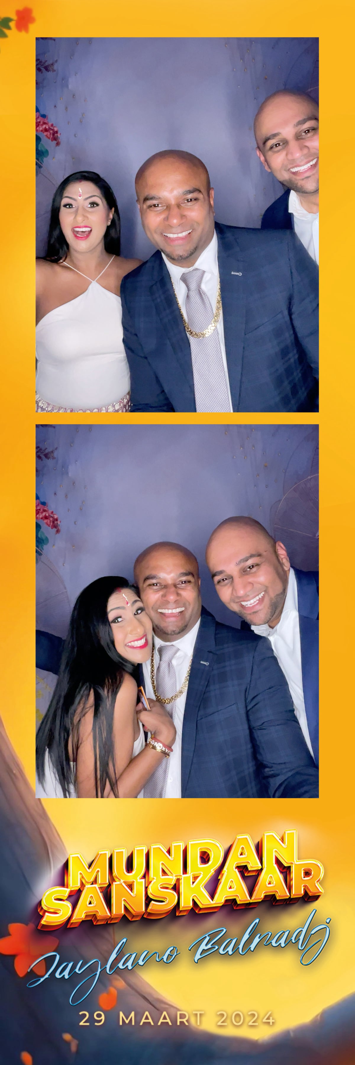 gele fotostrip ontwerp voor een photobooth