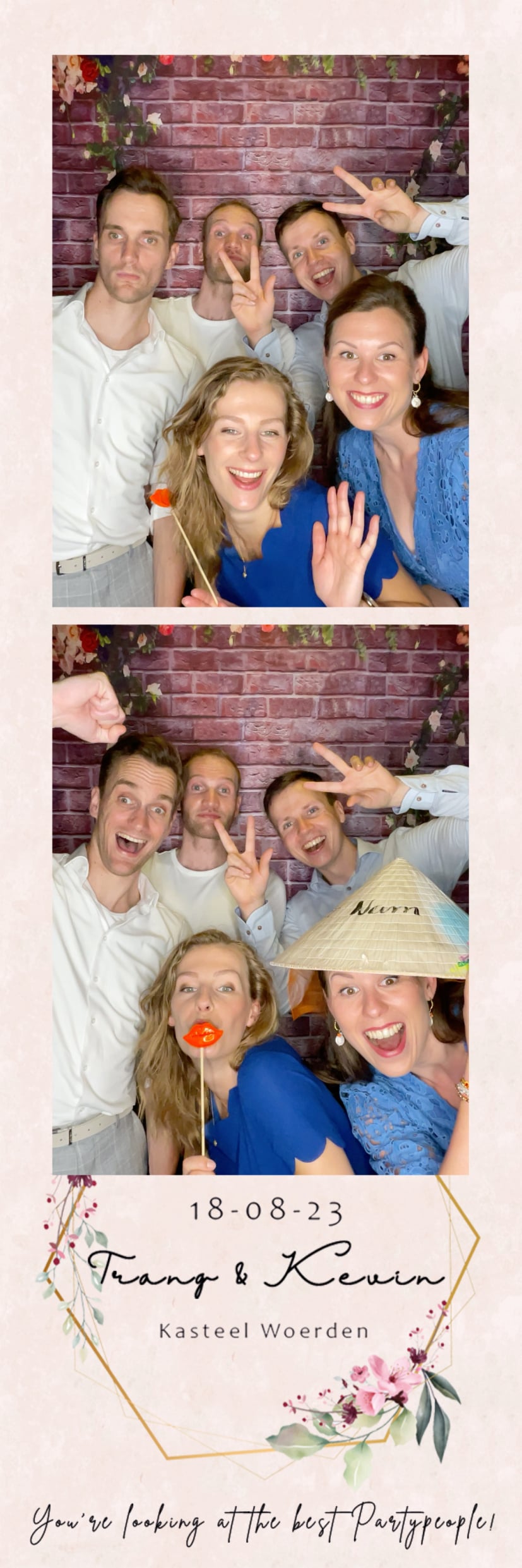 Close-up van fotostripjes met verschillende thematische ontwerpen