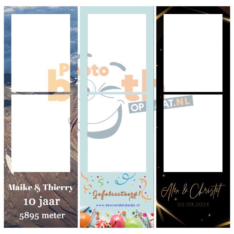 photobooth met printer en videoscherm ontwerpjes