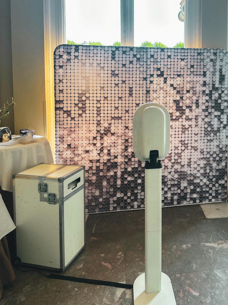 Photobooth-met backdrop roze