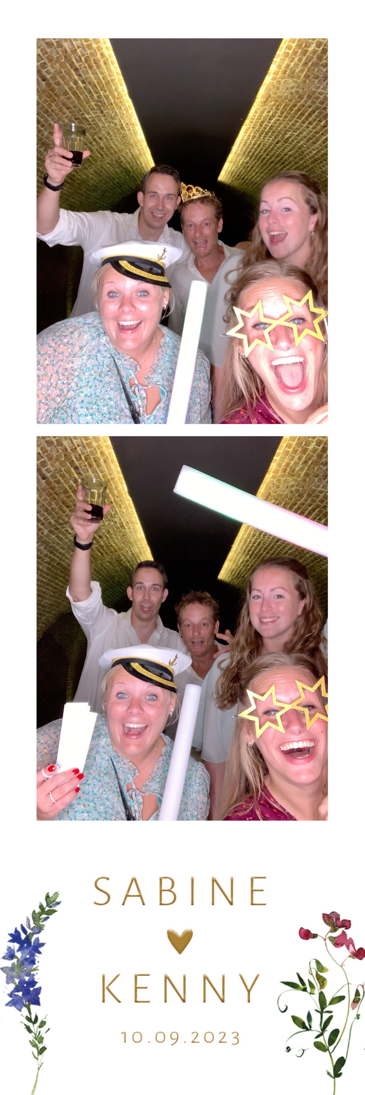 gele fotostrip ontwerp voor een photobooth sabine